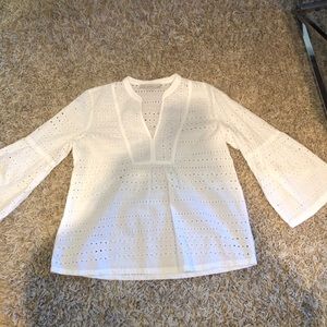 Loft white eyelet top